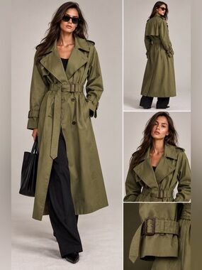 WARDROBE.NYC W4009R04 Military Trench Coat NWT Sz S